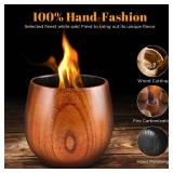 GENUINED Enlarged Charred Wooden Whiskey Glasses, Bourbon Gifts for Men, Anniversary Birthday Gifts, Old Fashioned Smoked Bourbon Drinking Glass(1 Pack)