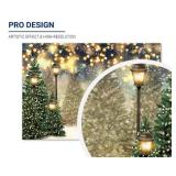 Allenjoy 7x5ft Winter Forest Landscape Photography Backdrop Glitter Spot Xmas Green Pine Trees Snowy Wonderland Background for Christmas New Year Party Decor Banner Portrait Photo Booth Props