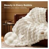 Bedsure GentleSoft Fluffy Faux Fur Throw Blanket for Couch, Soft Fuzzy Fleece Blankets & Throws, Cream Bed Decor Cozy Gifts for Women Teen Girls, Minky Thick Warm Plush Gifts for Birthday, Valentines