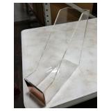 Zyners 2 Packs Clear Acrylic Magazine File Holder Organizer, Clear Plastic File Folder Storage Organizer with Gold Sequins for Decorative Office, Home, Desk, School 9.8 x 3.5 x 10