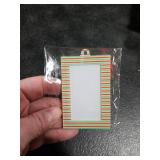 Marsui 12 Pcs Christmas Acrylic Photo Ornaments Hanging Picture Frame Ornaments for Christmas Tree 2 x 3 Inch Small Hanging Picture Frame for Xmas Tree Decoration Winter Holiday Gifts (Striped)