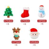 Ercadio Resin Christmas Cupcake Toppers 2D Santa Claus Snowman Christmas Tree Cake Picks for Christmas Baby Birthday Decors Xmas Holiday Eve Party Cupcake Decorations