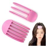 BIDEX 2PCS Hair Volume Clip for Bangs Styling No-Trace Hair Root Lifting Clips for Fluffy Bangs & Voluminous Hair Quick & Easy Hair Styling Tools for All Hair Types (Pink)