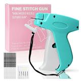 Stitch Gun for Clothes Handheld Stitch Gun Quick Clothing Fixer Sewing Kit Includes 1,000 Black Fasteners & 1,000 White Fasteners & 6 Needles (Blue)