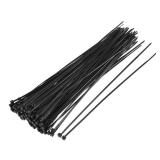 uxcell Nylon Cable Ties 8 Inch Self-Locking Zip Ties 0.08 Inch Width Black 100pcs