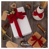 Ribbli Dark Red Velvet Ribbon 5/8 Inches Continuous 25 Yard Spool Dark Red Christmas Ribbon for Gift Wrapping Crafts Home Decor