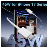 iPhone 17 Pro Max Charger Fast Charging, 45W Super Fast USB C Charger for iPhone 17 Charger Block with 10ft Type C Cord for iPhone 17/17 Pro/17 Pro Max/Air, for iPhone 16 15 Pro Max Plus,iPad, Galaxy