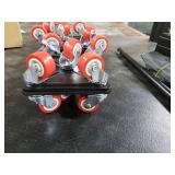 LOYAL TIGER Heavy Duty 1500LBS Furniture Dolly & Movers with 5X 360° Wheels - Carbon Steel Panel & Non-Slip Casters (5.4 Inch, Red)