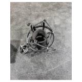 Microphone Shock Mount with Pop Filter, Mic Anti-Vibration Suspension Shock Mount Holder Clip for Diameter 46mm-51mm Microphone