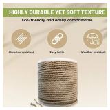 SDHUATUO Jute Twine Rope 8mm x 328ft, Natural Hemp String for Gardening, Crafting, Cat Scratching Post, DIY Crafts, Bundling, Home Decor