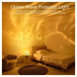 VoMii Ocean Wave Projector Light,16 Colors Luminorthe Cube Lamp with Dynamic Wave Effect,Northern Lights Projector Ambient Lighting with Remote for Bed Room Classroom Decor