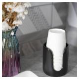 Ceramic Bathroom Cup Dispenser, 3 oz 4 oz Disposable Cups Holder, Small Mouthwash Cup Dispenser (Black) cracked on the inside
