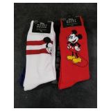 Disney Mickey Mouse Socks for Men - Mickey Mouse Apparel Bundle with 4 Pairs of Mickey Mouse Crew Socks Size 6-12 Plus Stickers, More| Mickey Crew Socks for Adults