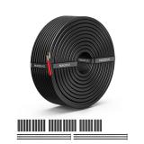 NAOEVO 18 Gauge Wire 2 Conductor Electrical Wire, 18 AWG Stranded PVC Cord, 12V Low Voltage/Tinned Copper/Flexible Cable for Automotive Wiring, Lamp Cord, Marine Cable (30FT)