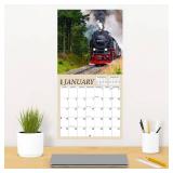 Trains Calendar 2026 - Deluxe 2026 Railroad Wall Calendar Bundle with Over 100 Calendar Reminder Stickers (Steam Train Gifts, Office Supplies) | Made In The USA