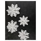 15 PCS White Snowflake Table Centerpieces, 7 Set 3D Wooden Snowflakes and 9.8ft Light, Large Snowflake Decorations for Winter Wonderland Home Xmas Wedding Birthday Christmas Decor (White)