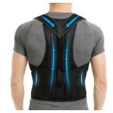 Back Brace Support Posture Corrector for Men Full Back Support for Upper, Mid & Lower Back Pain Relief, Ergonomic 3-in-1 System Improves Posture & Helps with Slouching, Rounded Shoulders (1, X