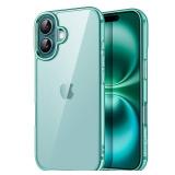 JETech Case for iPhone 16 6.1-Inch, Non-Yellowing Shockproof Phone Bumper Cover, Anti-Scratch Clear Back (Teal)