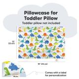 KeaBabies Toddler Pillowcase 13x18 - Organic Cotton Toddler Pillowcase for Kids, Boys,Girls,Soft & Durable Cotton Cover for Miniature Sleepy Pillows,Cute Colors,Pillow Sold Separately(Happy Dino)