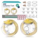 Hands-Free Collection Cups Compatible with Spectra S1 S2 S9, Replace Breast Pump Kits Compatible with Spectra Breast Pumps, 27mm Flange + 17/19/21/24mm Inserts