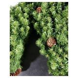 AMERZEST 9FT Prelit Artificial Christmas Garland with Dual Color LED Lights and Timer by Remote Control and Batteries Operated for Mantle Stairs Fireplace Door Xmas Decoration, Indoor Outdoor, Green