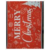 2 Pieces Red Merry Christmas Kitchen Rugs Set, Non Slip Kitchen Floor Mat with Xmas Tree Snowflake Decor Christmas Kitchen Mats Home Low-profile Washable Rugs for Kitchen Bathroom Sink Laundry