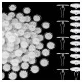 Mxxipp  Self-Adhesive Ceiling Hooks for Hanging, Sticky Transparent Discs with Metal Hooks, No-Drill Wall Hanger for Christams Wedding Birthday Party Decorations