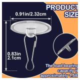 Mxxipp  Self-Adhesive Ceiling Hooks for Hanging, Sticky Transparent Discs with Metal Hooks, No-Drill Wall Hanger for Christams Wedding Birthday Party Decorations