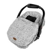 JJ Cole Winter Baby Car Seat Cover - Winter Car Seat Cover for Baby Seat or Stroller - Infant Car Seat Covers with Warm Sherpa Lining - Cuddly Gray