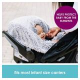 JJ Cole Winter Baby Car Seat Cover - Winter Car Seat Cover for Baby Seat or Stroller - Infant Car Seat Covers with Warm Sherpa Lining - Cuddly Gray