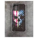 DJSOK Compatible with Case for iPhone 13 Pro Max, Skull Bones USA American Flag Max Cases Men Women Fans,Design Pattern Back Bumper Scratch Reinforced Corners Soft TPU Caver, Max(6.7 inch)