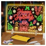 Lumiboard LED Drawing Board, LED Note Board, Acrylic Dry Erase Glowboard with 4 Modes & 7 Colors Light, Include Adapter, Led Doodle Board for Kids, Halloween or Christmas Decorations (Small)