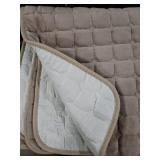 Aucrovee Velvet Washable Couch Cover for Pets Dogs, Non Slip Sectional Sofa Covers for 3 Cushion Couch Sofa L Sharped Sofa Slipcovers, Furniture Protector (1 PCS 36x70, Khaki)