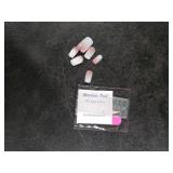 Christmas Press on Nails Short Square Fake Nails Christmas Snowflake with Pink Glitter Design,Nails Press ons Acrylic Glue On Nails,Manicure Stick on Nails for Women Holiday & Parties