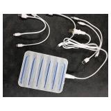 MSTJRY Charging Station for Multiple Devices : 5 Port Multi USB-A Charger Stations Multi-Device Organizer Charging Dock Designed for iPhone iPad Cell Phone Tablets (7 Short Cables Included)