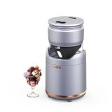 BRIOBITE Ice Cream Maker Machine Premium Electric Mini Maker Machine with Low-Noise Operation, Rechargeable,Perfect for Gelato, Sorbet & Frozen Yogurt, Easy to Clean,Silver