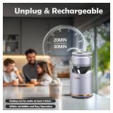 BRIOBITE Ice Cream Maker Machine Premium Electric Mini Maker Machine with Low-Noise Operation, Rechargeable,Perfect for Gelato, Sorbet & Frozen Yogurt, Easy to Clean,Silver