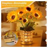 YWYWLED Sunflower LED Lamp,USB Rechargeable Touch Night Light, 3 Color Stepless Dimmable,Small Battery Flower Decor for Bedroom, Restaurant, Bar Birthday, Mothers Day,Wedding Gifts for Women,Mom