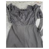 CHICME Women Off Shoulder Long Sleeve Black Jumpsuit Floral Embroidery Lace Overalls Casual Wide Leg Rompers with Belt Black-S