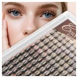 JMS&JMS Fairy Lash Clusters 144 Pcs Natural Cluster Lashes Invisible Band Manga Lashes Super Thin Band Reusable Soft & Comfortable(Fairy,16mm)