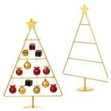 Yookeer 17.95 Inch Ornament Display Stand Metal Decorative Tabletop Ornament Village Tree Shaped Display Stands Holder for Farmhouse Decorations Hanging(Gold)