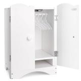 BABESIDE Wooden Baby Dolls Closet for 12-16 Inches Doll, Armoire Dolls Wardrobe for Babys Doll Clothes Storage, Includes 10 Clothes Hangers, Babys Dolls Accessories Furniture fit Dolls Boy Girl