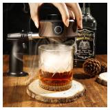 Electric Whiskey Smoker Kit, Luxurious Wooden Box, with 4 Wood Chips, Torch, Ice Molds, Recipe, Stones, Old Fashioned Bourbon Cocktails Smoker, Valentine