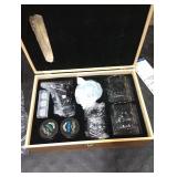 Electric Whiskey Smoker Kit, Luxurious Wooden Box, with 4 Wood Chips, Torch, Ice Molds, Recipe, Stones, Old Fashioned Bourbon Cocktails Smoker, Valentine