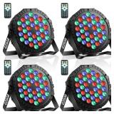 LED Stage Lights 4Pack - Czgor 36W RGB DJ Par Lights with Sound Activated Auto Play by Remote & DMX Control Uplights for Events Wedding Party Club Christmas Party Lighting