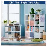 Mavivegue Book Shelf, 20 Cube Storage Organizer, DIY Bookcase, Metal Cube Bookshelf, Tall Book case for Bedroom, Living Room, Office, Closet Storage Organizer, Black Cubicle Storage Rack-White