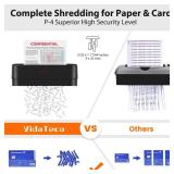 VidaTeco Shredder for Home Use 8-Sheet Cross-Cut Paper Shredder with P-4 Higher Security,Shred Card/Clip/Staple,Small Document Shredding Machine for Home Office Heavy Duty with Jam Proof,3.04-Gal Bin