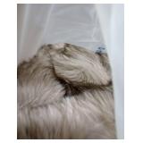 Starry Dynamo 60-Inch Huntsman High-Pile Faux Fur Christmas Tree Skirt with Hidden Slide Clasp Closure and Durable Microfiber Backing, Silver Fox