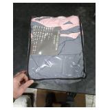 yescool 20lbs Pink Grey Weighted Blanket for Adults 60x80, Cooling, Heavy, Breathable with Glass Beads, Queen Size, Machine Washable