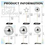 33PCS Disco Ball Cake Topper, 1970s Disco Ball Cake Picks Dance Party Supplies,Small Disco Balls Cake Decorations for Disco 70s Theme Party